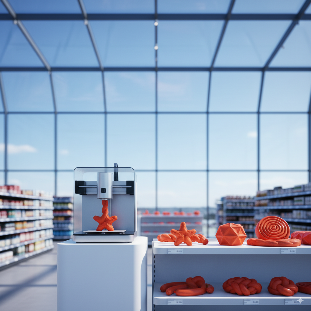 Supermarket Denmark Jual Daging Olahan Cetak 3D